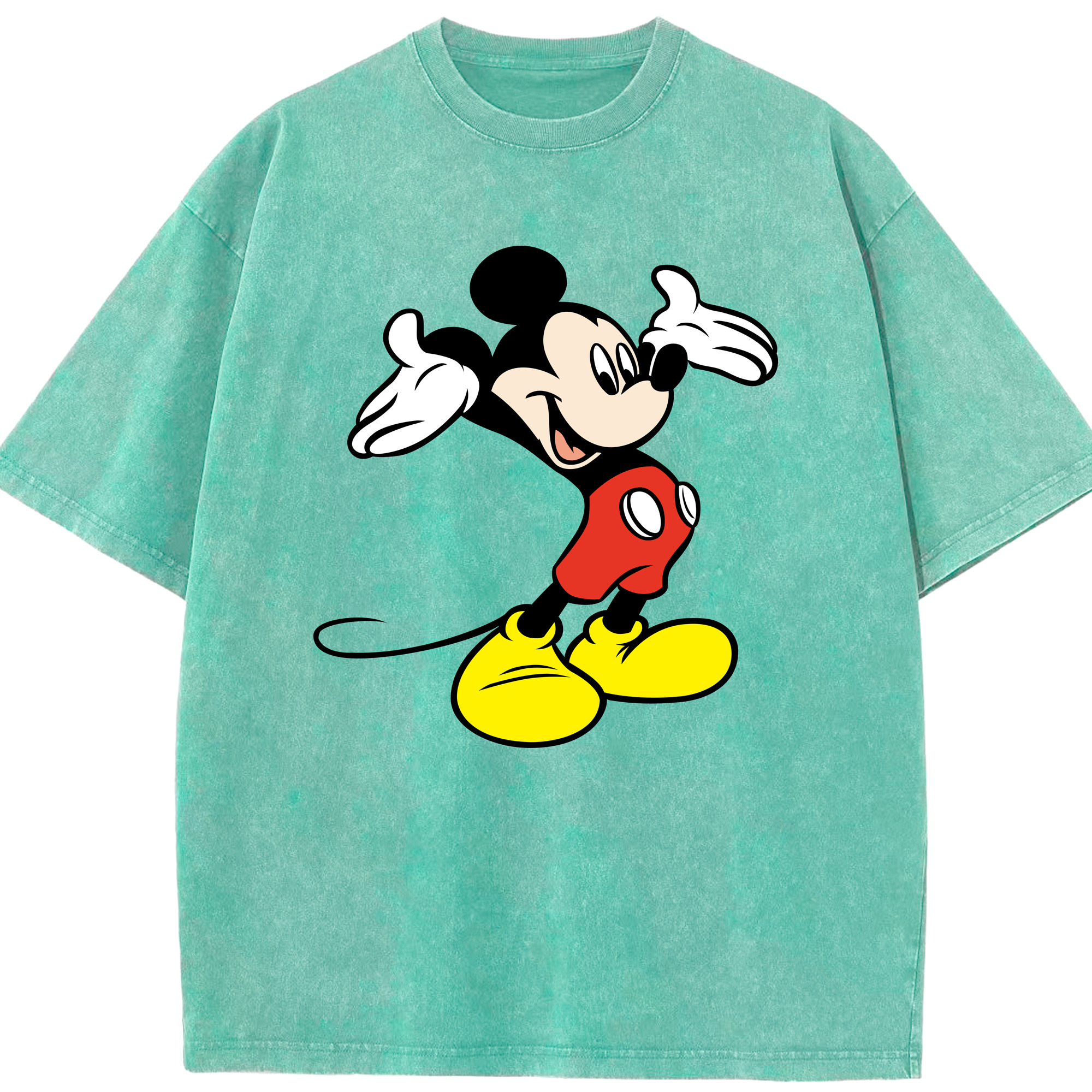 （画像用） ミッキーマウス Mickey Mouse 綿100% ヴィンテージ風 半袖Tシャツ（フロントプリント）